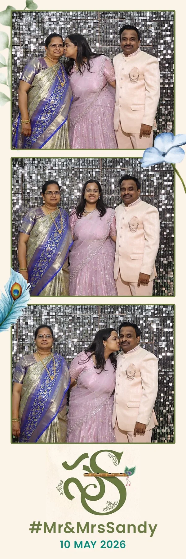 Personalised OctoSnap wedding photo strip with three guest group photos
