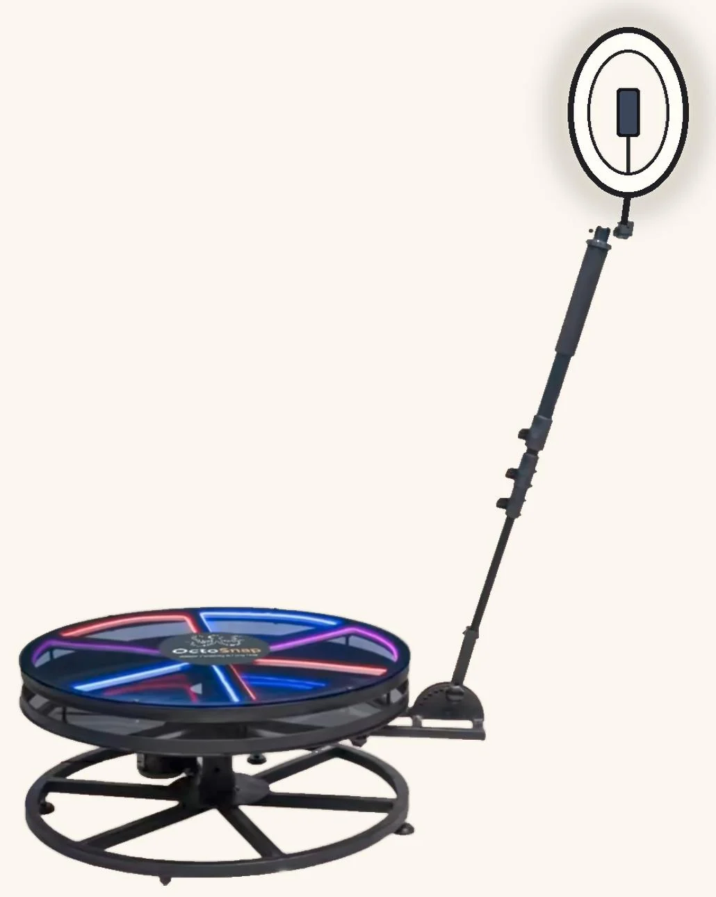 OctoSnap 360 degree spin video booth platform with ring light in Hyderabad